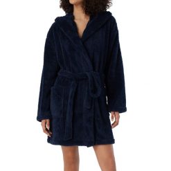 Szlafrok Teddy Fleece. Niebieskie szlafroki Schiesser, l, bez wzorów, z polaru, bez ramiączek, z kapturem. Za 429.00 zł.