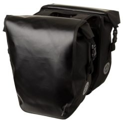 Podwójna torba rowerowa Shelter Large wodoszczelna czarna z odblaskami. Czarne torby na laptopa AGU, bez wzorów, z materiału. Za 515.95 zł.