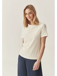 TATUUM Koszulka w kolorze kremowym rozmiar: M. Brązowe bluzki Tatuum, m, bez wzorów, bez kołnierzyka, bez ramiączek. Za 109.00 zł.