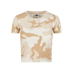 T-shirt Damski Camo Cropped. Brązowe t-shirty Urban Classics, xl, bez wzorów, bez kołnierzyka, bez ramiączek. Za 52.99 zł.