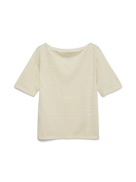 Vero Moda Koszulka w kolorze beżowo-białym rozmiar: L. Brązowe bluzki Vero Moda, l, bez wzorów, bez kołnierzyka, bez ramiączek. Za 59.95 zł.