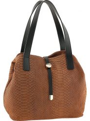 ORE10 Skórzana torebka "Acacia" w kolorze jasnobrązowym - 30 x 26 x 16 cm rozmiar: onesize. Brązowe torby na ramię ORE10, bez wzorów, z materiału, na ramię, bez dodatków. Za 316.45 zł.