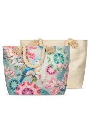 Hip Torba plażowa "Eldisa" w kolorze jasnoróżowo-miętowym - 60 x 43 cm rozmiar: 43x60 cm. Różowe torby na ramię Hip, bez wzorów, ze lnu, na ramię, bez dodatków. Za 39.99 zł.