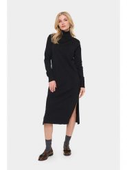 SAINT TROPEZ Sukienka dzianinowa "Mila" w kolorze czarnym rozmiar: L. Czarne sukienki Saint Tropez, na co dzień, l, bez wzorów, z dzianiny, bez kołnierzyka, bez ramiączek, maxi, proste. Za 173.99 zł.