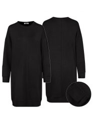 Sublevel Sukienka dresowa w kolorze czarnym rozmiar: XL. Czarne sukienki Sublevel, na co dzień, xl, bez wzorów, z dresówki, bez kołnierzyka, bez ramiączek, midi, proste. Za 100.28 zł.