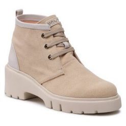 Botki Unisa. Brązowe botki Unisa, bez wzorów, bez obcasa, na słupku, bez zapięcia. Za 539.99 zł.