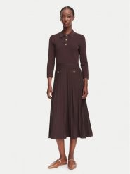 MICHAEL Michael Kors Sukienka dzianinowa MT683J3BFD Brązowy ciemny Slim Fit. Brązowe sukienki MICHAEL Michael Kors, xl, bez wzorów, z dzianiny, bez kołnierzyka, bez ramiączek. Za 1,329.00 zł.