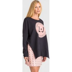 BLUZA Liu Jo. Czarne bluzy Liu Jo, m, z aplikacjami, z bawełny, bez kaptura. Za 679.00 zł.