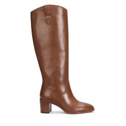 Kozaki LAUREN RALPH LAUREN. Brązowe kozaki Lauren Ralph Lauren, bez obcasa, na słupku, bez zapięcia. Za 1,399.00 zł.