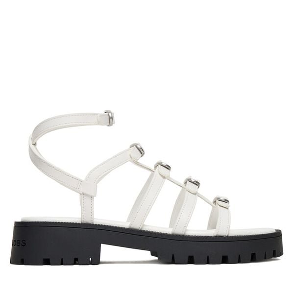 Sandały Marc Jacobs. Białe sandały Marc Jacobs, bez wzorów, bez obcasa, na płaskiej podeszwie, bez zapięcia. Za 1,549.00 zł.