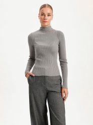 BGN Sweter w kolorze szarym rozmiar: 36. Szare swetry BGN, bez wzorów, prążkowane, bez ramiączek. Za 79.03 zł.