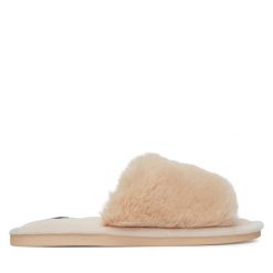 Kapcie DeeZee. Brązowe obuwie domowe DeeZee, bez wzorów, bez zapięcia. Za 49.99 zł.