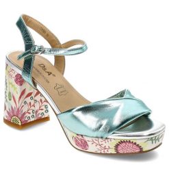 Niebieskie Sandały S.Barski Eleganckie Obuwie Damskie Na Słupku. Niebieskie sandały S.BARSKI, bez wzorów, eleganckie, bez obcasa, na obcasie, bez zapięcia. Za 259.00 zł.