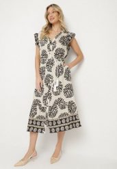 Czarna Koszulowa Sukienka z Wiskozą i Geometrycznym Wzorem Siledia. Czarne sukienki Born2be, na co dzień, l, bez wzorów, z jeansu, eleganckie, bez kołnierzyka, bez ramiączek, midi, koszulowe. Za 84.99 zł.