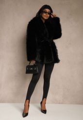 Czarne Klasyczne Legginsy High Waist z Zapiętkami i Ociepleniem Serafeia. Czarne legginsy Renee, l, bez wzorów, z jeansu, z podwyższonym stanem. Za 59.99 zł.