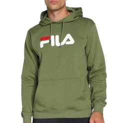 Bluza z kapturem Fila Barumini. Zielone bluzy Fila, l, bez wzorów, z bawełny, z kapturem. Za 261.10 zł.