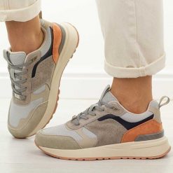 Beżowe bl skórzane półbuty damskie Filippo Dp7729/26. Brązowe obuwie sportowe Filippo, na jesień, z jeansu, bez zapięcia. Za 249.00 zł.