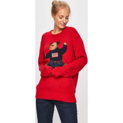 Polo Ralph Lauren - Sweter. Czerwone swetry Polo Ralph Lauren, s, bez wzorów, z bawełny, bez ramiączek. Za 1,299.00 zł.