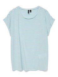 Vero Moda Koszulka w kolorze błękitnym rozmiar: S. Niebieskie bluzki Vero Moda, s, bez wzorów, z lyocellu, bez kołnierzyka, bez ramiączek. Za 61.89 zł.