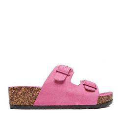 Klapki JENNY. Czerwone klapki Jenny, bez wzorów, bez obcasa. Za 79.99 zł.