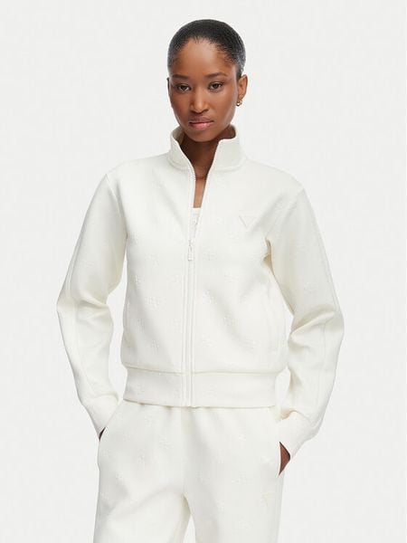 Guess Bluza V6YQ12 K4297 Kremowy Regular Fit. Białe bluzy Guess, l, z aplikacjami, z syntetyku, bez kaptura. Za 344.99 zł.