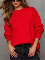 Milan Kiss Sweter w kolorze czerwonym rozmiar: S. Czerwone swetry Milan Kiss, s, bez wzorów, bez ramiączek. Za 149.31 zł.