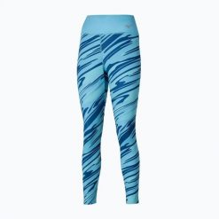 Legginsy do biegania damskie Mizuno 7/8 Printed. Niebieskie legginsy Mizuno, s, bez wzorów, z elastanu, do biegania. Za 149.99 zł.