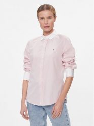 Tommy Hilfiger Koszula Fill A Fill Regular Shirt WW0WW40531 Różowy Regular Fit. Czerwone koszule TOMMY HILFIGER, bez wzorów, z bawełny, bez kołnierzyka, bez ramiączek. Za 419.99 zł.