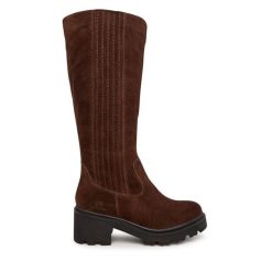 Kozaki Josef Seibel. Brązowe kozaki Josef Seibel, bez obcasa, na płaskiej podeszwie, bez zapięcia. Za 649.99 zł.
