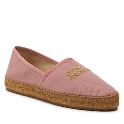 Espadryle LOVE MOSCHINO. Czerwone espadryle Love Moschino, bez wzorów, bez obcasa, bez zapięcia. Za 439.99 zł.
