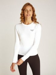 TOMMY JEANS Koszulka w kolorze białym rozmiar: M. Białe bluzki Tommy Jeans, m, bez wzorów, z bawełny, bez kołnierzyka, bez ramiączek. Za 120.95 zł.