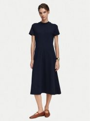 Tommy Hilfiger Sukienka codzienna WW0WW50825 Granatowy Regular Fit. Niebieskie sukienki TOMMY HILFIGER, na co dzień, xs, bez wzorów, z bawełny, bez kołnierzyka, bez ramiączek, proste. Za 529.99 zł.