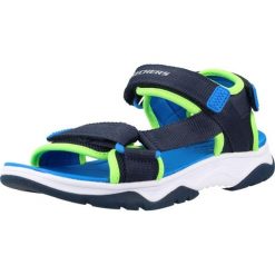 Sandały SKECHERS 407013L Niebieski. Niebieskie sandały Skechers, bez wzorów, z tkaniny, bez obcasa, bez zapięcia. Za 164.99 zł.