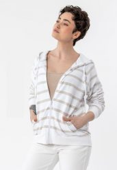 Bluza w paski z kapturem B-KIRA. Bluzy Volcano, s, bez wzorów, z bawełny, z kapturem. Za 189.99 zł.