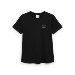 Koszulka damska DIADORA L.T-SHIRT SS FLOUNCE. Czarne koszulki sportowe Diadora, bez wzorów, bez ramiączek. Za 39.99 zł.