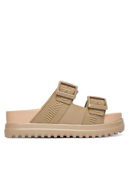 Melissa Klapki Melissa Cozy M Lover Platform Ad 35977 Beżowy. Brązowe klapki Melissa, bez wzorów, z tworzywa sztucznego, bez obcasa. Za 350.99 zł.