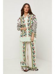 Lin Passion Lniana koszula w kolorze jasnozielonym ze wzorem rozmiar: 38/40. Zielone koszule Lin Passion, bez wzorów, ze lnu, klasyczne, bez kołnierzyka, bez ramiączek. Za 152.99 zł.