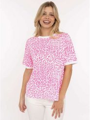 Zwillingsherz Koszulka w kolorze biało-różowym rozmiar: onesize. Białe bluzki Zwillingsherz, bez wzorów, bez kołnierzyka, bez ramiączek. Za 159.96 zł.