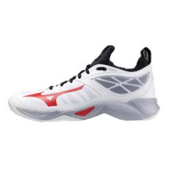 Buty halowe Mizuno Wave Dimension. Białe obuwie sportowe Mizuno, bez zapięcia, do piłki ręcznej, mizuno wave. Za 407.50 zł.