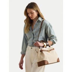 Torebka LAUREN RALPH LAUREN. Brązowe torebki klasyczne Lauren Ralph Lauren, bez wzorów, bez dodatków. Za 2,198.99 zł.