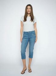 MOS MOSH Dżinsy capri - Naomi Bali Kobiety Bawełna niebieski, 28. Niebieskie jeansy Mos Mosh, s, bez wzorów. Za 379.95 zł.