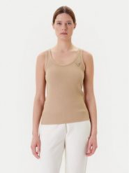 Guess Top V4YP06 K8RT2 Beżowy Regular Fit. Brązowe topy Guess, l, z aplikacjami, z wiskozy, bez kołnierzyka, bez ramiączek. Za 159.99 zł.