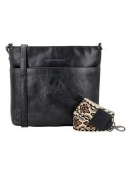 HIDE & STITCHES Skórzana torebka w kolorze czarnym - 26 x 25 x 4 cm rozmiar: onesize. Czarne torby na ramię HIDE & STITCHES, bez wzorów, z materiału, na ramię, bez dodatków. Za 217.99 zł.