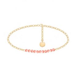 Bransoletka na kostkę z kamieniami KRETA. Żółte bransoletki Lilou, z jadeitem, pozłacane. Za 170.00 zł.