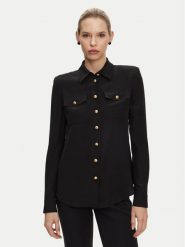 Balmain Koszula DF1HS050SD42 Czarny Regular Fit. Czarne koszule Balmain, bez wzorów, z jedwabiu, bez kołnierzyka, bez ramiączek. Za 3,809.00 zł.