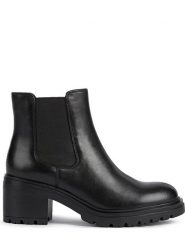 Geox Skórzane sztyblety "Damiana" w kolorze czarnym rozmiar: 39. Czarne botki Geox, bez wzorów, z gumy, bez obcasa, bez zapięcia. Za 326.32 zł.