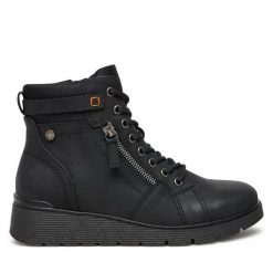 Botki Refresh. Czarne botki Refresh, bez wzorów, bez obcasa, na płaskiej podeszwie, bez zapięcia. Za 339.99 zł.