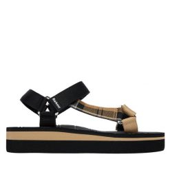 Sandały Barbour. Brązowe sandały Barbour, bez wzorów, bez obcasa, na płaskiej podeszwie, bez zapięcia. Za 269.99 zł.