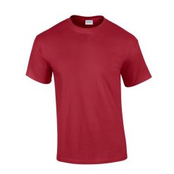 Ultra Bawełniana Koszulka Unisex Dla Dorosłych. Czerwone bluzki GILDAN, s, bez wzorów, z bawełny, sportowe, bez kołnierzyka, bez ramiączek. Za 34.99 zł.