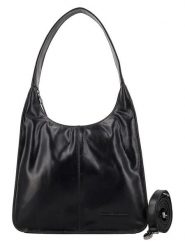 HIDE & STITCHES Skórzana torebka w kolorze czarnym - 26 x 28 x 8 cm rozmiar: onesize. Czarne torby na ramię HIDE & STITCHES, bez wzorów, z materiału, na ramię, bez dodatków. Za 217.99 zł.